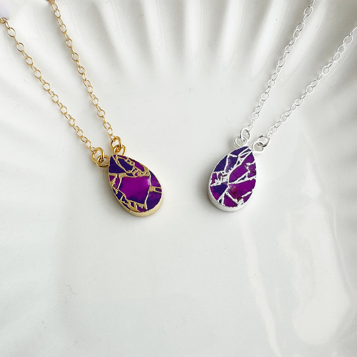 Purple Mojave Teardrop Necklace