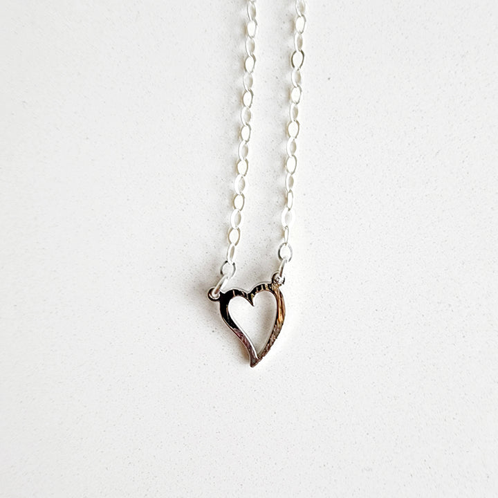 Dainty Heart Necklace in Gold and Silver