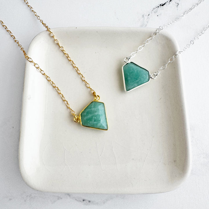 Amazonite Triangle Bezel Necklace