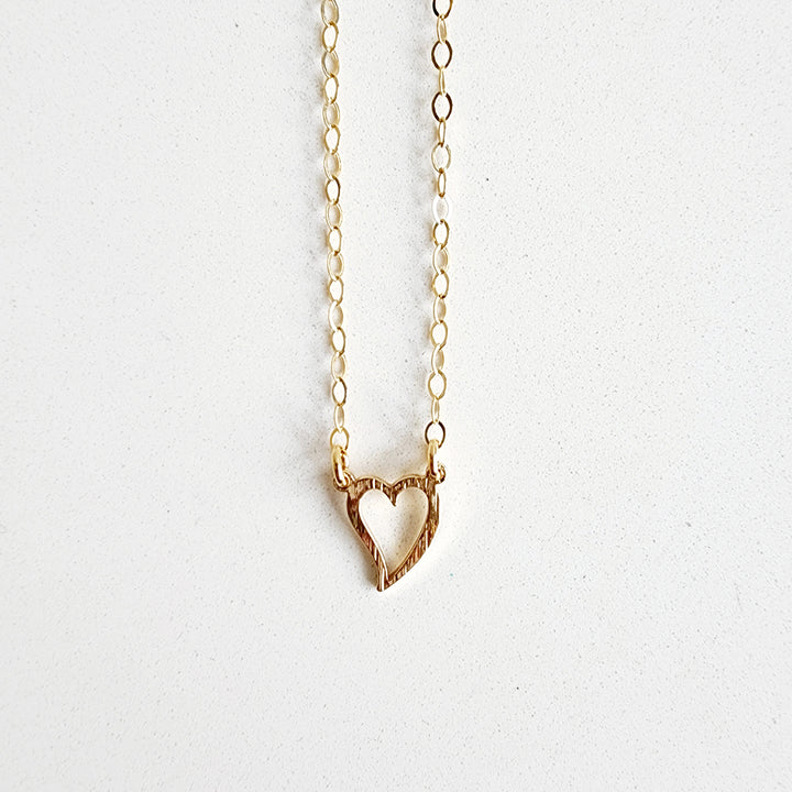 Dainty Heart Necklace in Gold and Silver