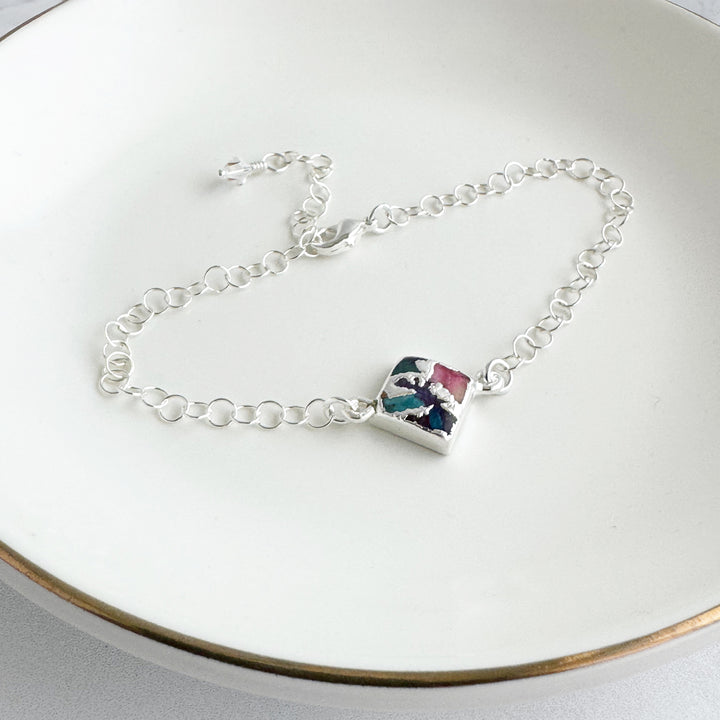 Pink Oyster Turquiose Chain Bracelet