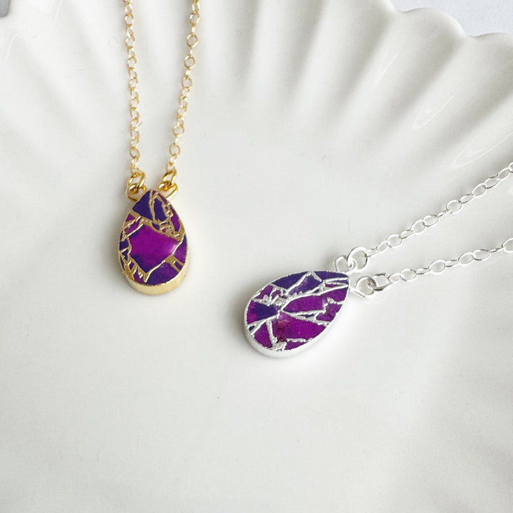 Purple Mojave Teardrop Necklace