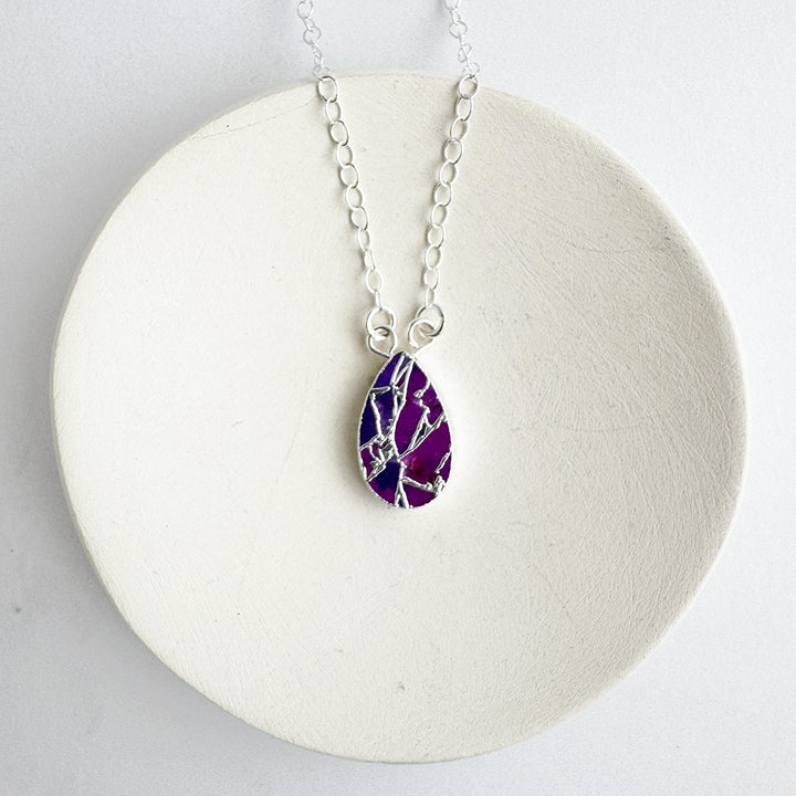 Purple Mojave Teardrop Necklace
