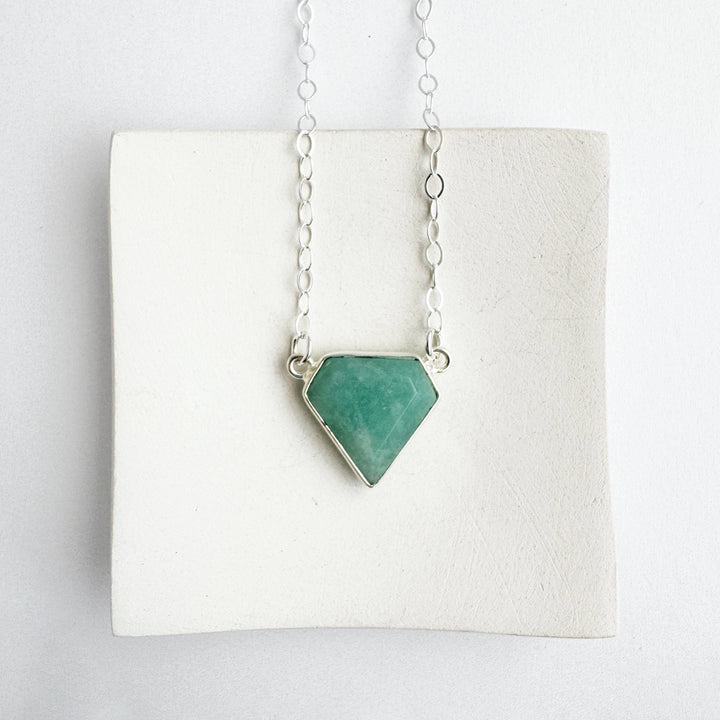 Amazonite Triangle Bezel Necklace
