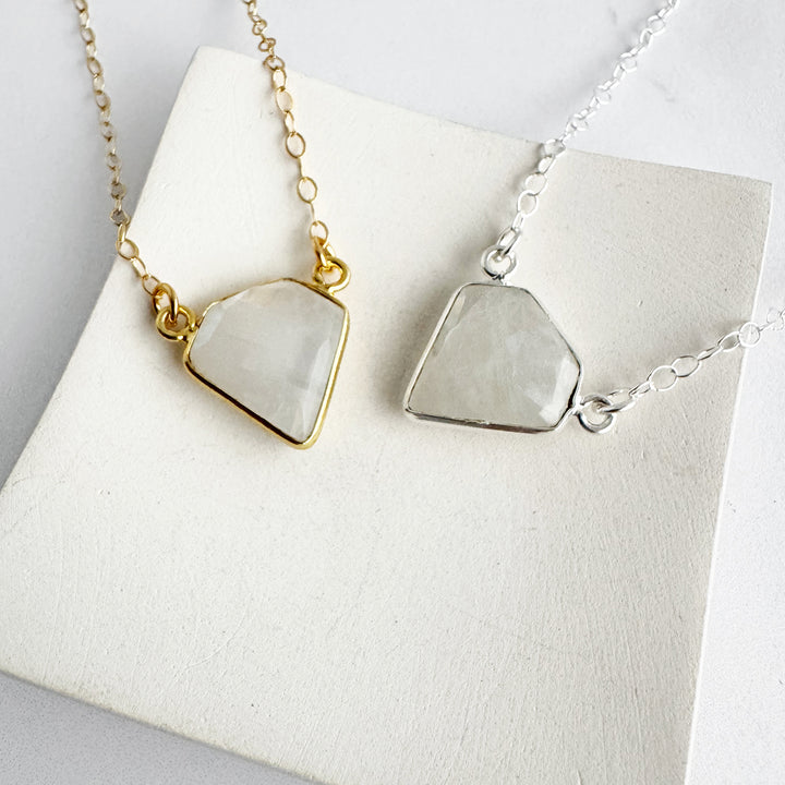 Moonstone Triangle Bezel Necklace