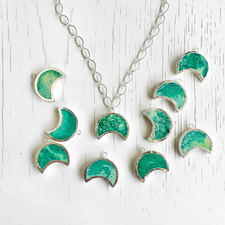 Mojave Crescent Moon Necklace with Chunky Silver Chain