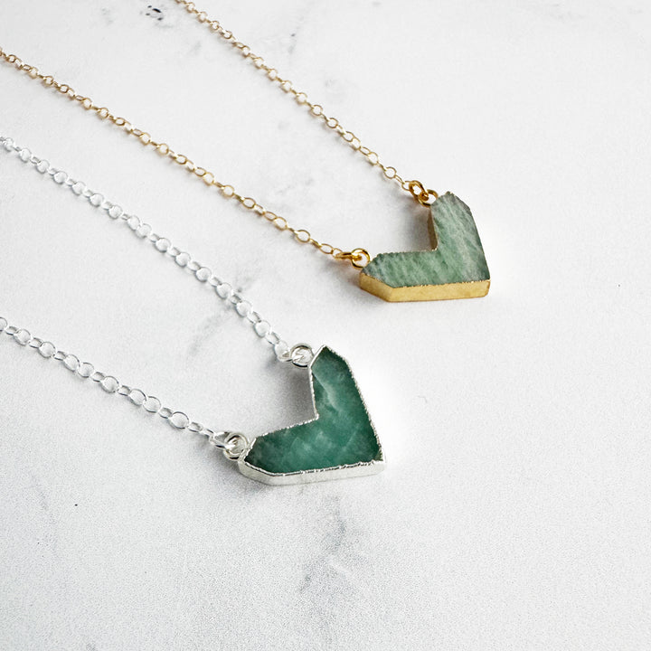 Amazonite Chevron Pendant Necklace