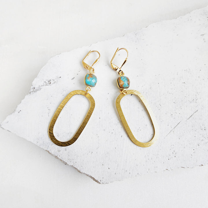 Calsilica Open Oval Hoop Earrings in Brushed Gold
