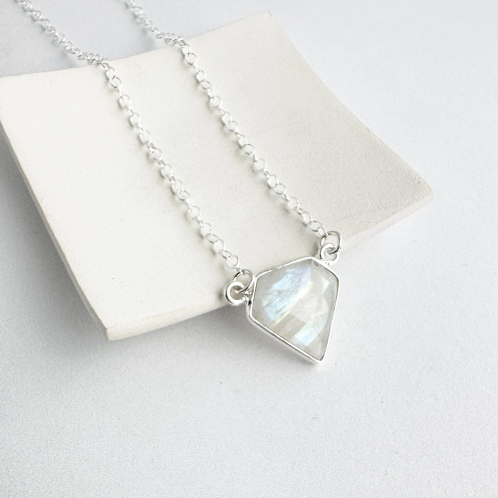 Moonstone Triangle Bezel Necklace