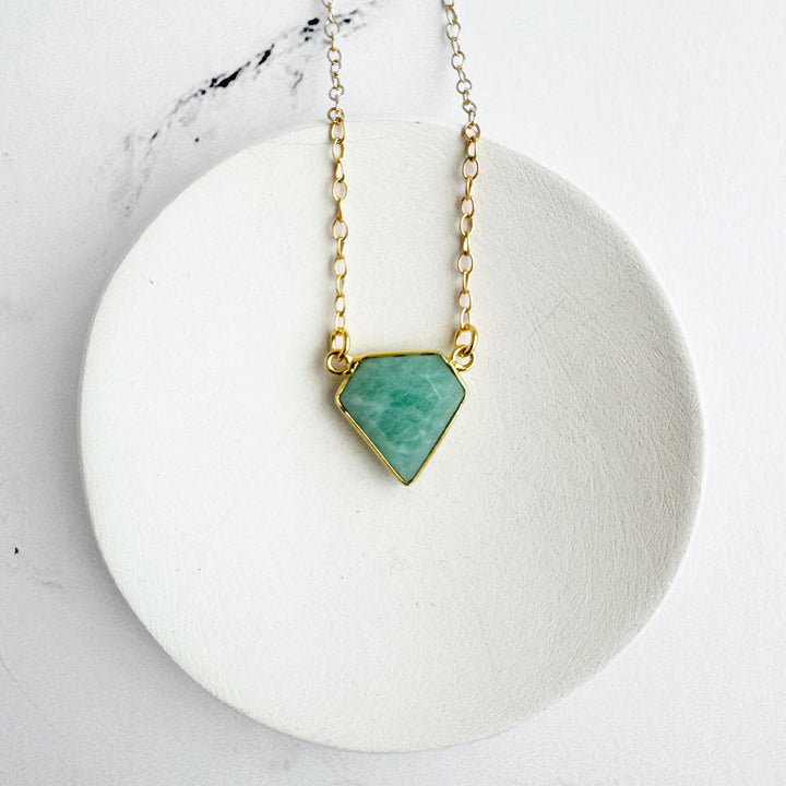 Amazonite Triangle Bezel Necklace