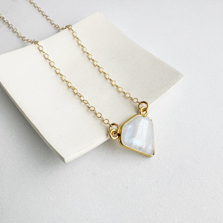Moonstone Triangle Bezel Necklace