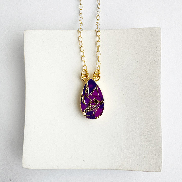 Purple Mojave Teardrop Necklace