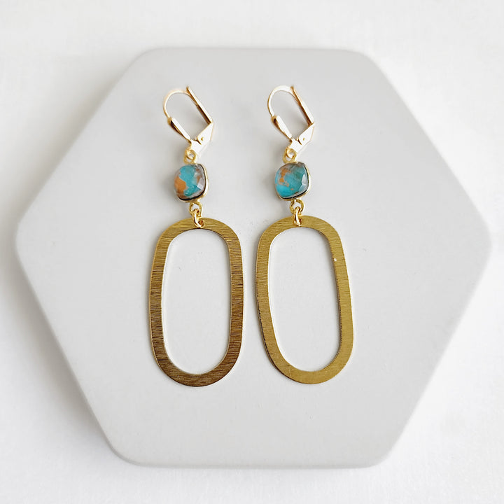 Calsilica Open Oval Hoop Earrings in Brushed Gold