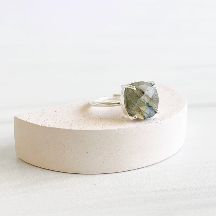 Labradorite Gemstone Ring Prong Setting in Silver or Gold