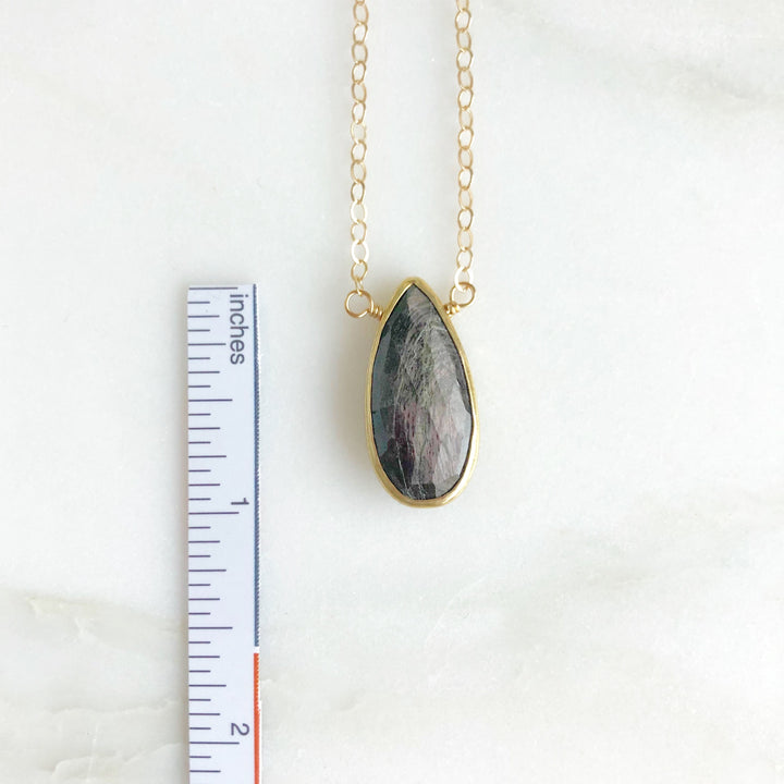 Teardrop Gemstone Necklace. Natural Jewelry. Choose Stone