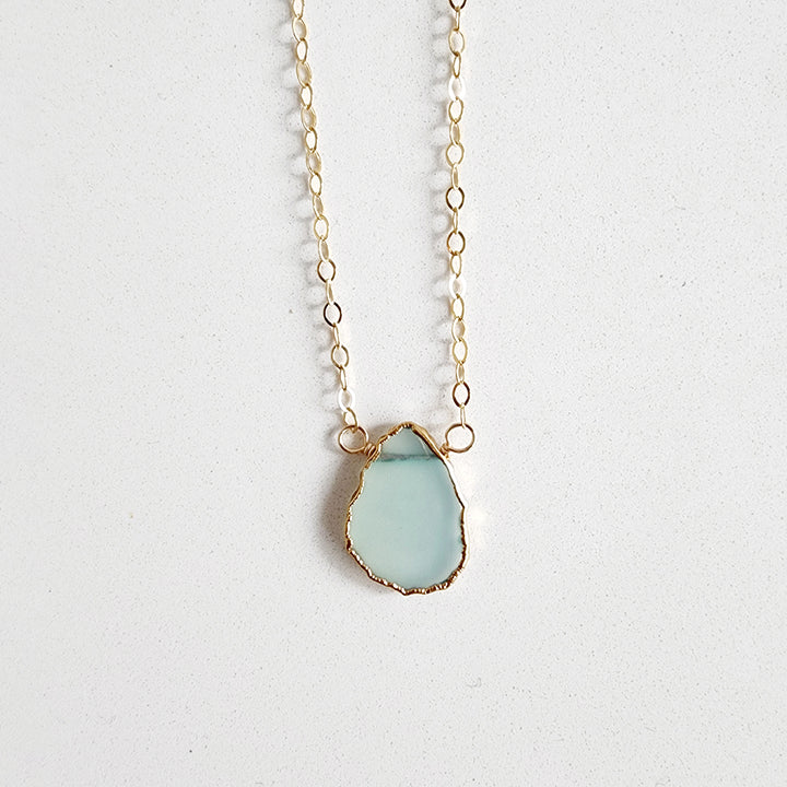 Gemstone Slice Layering Necklaces in Gold