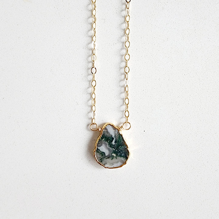 Gemstone Slice Layering Necklaces in Gold