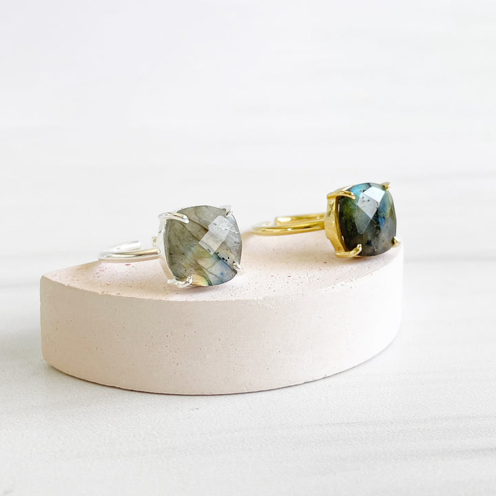 Labradorite Gemstone Ring Prong Setting in Silver or Gold