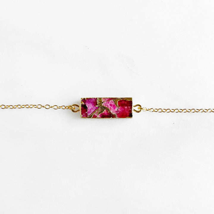 Mojave Turquoise Rectangle Chain Bracelet in Gold