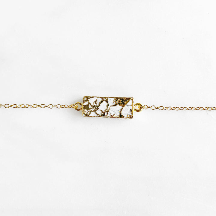 Mojave Turquoise Rectangle Chain Bracelet in Gold