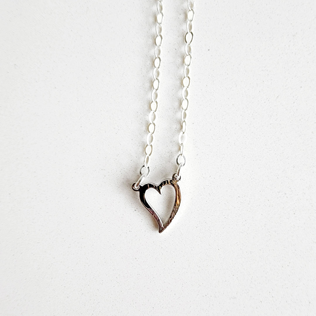 Dainty Heart Necklace in Gold and Silver