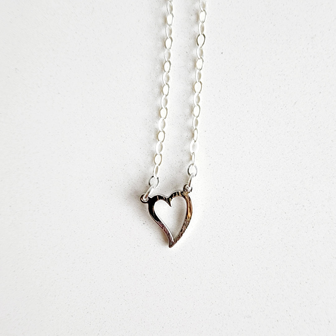 Heart Locket Necklace, Simple & Dainty