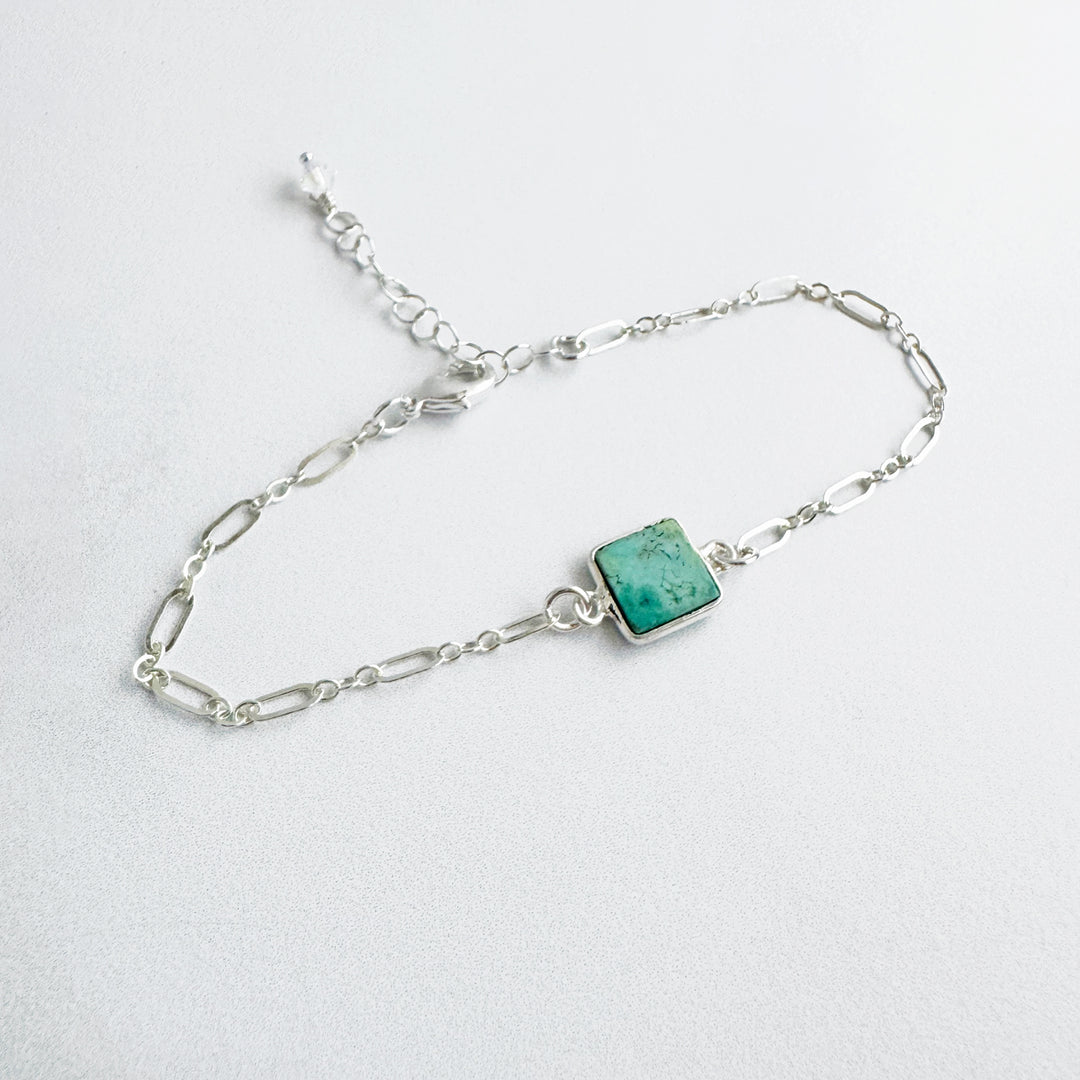 Tibetan Turquoise Chain Bracelet in Silver