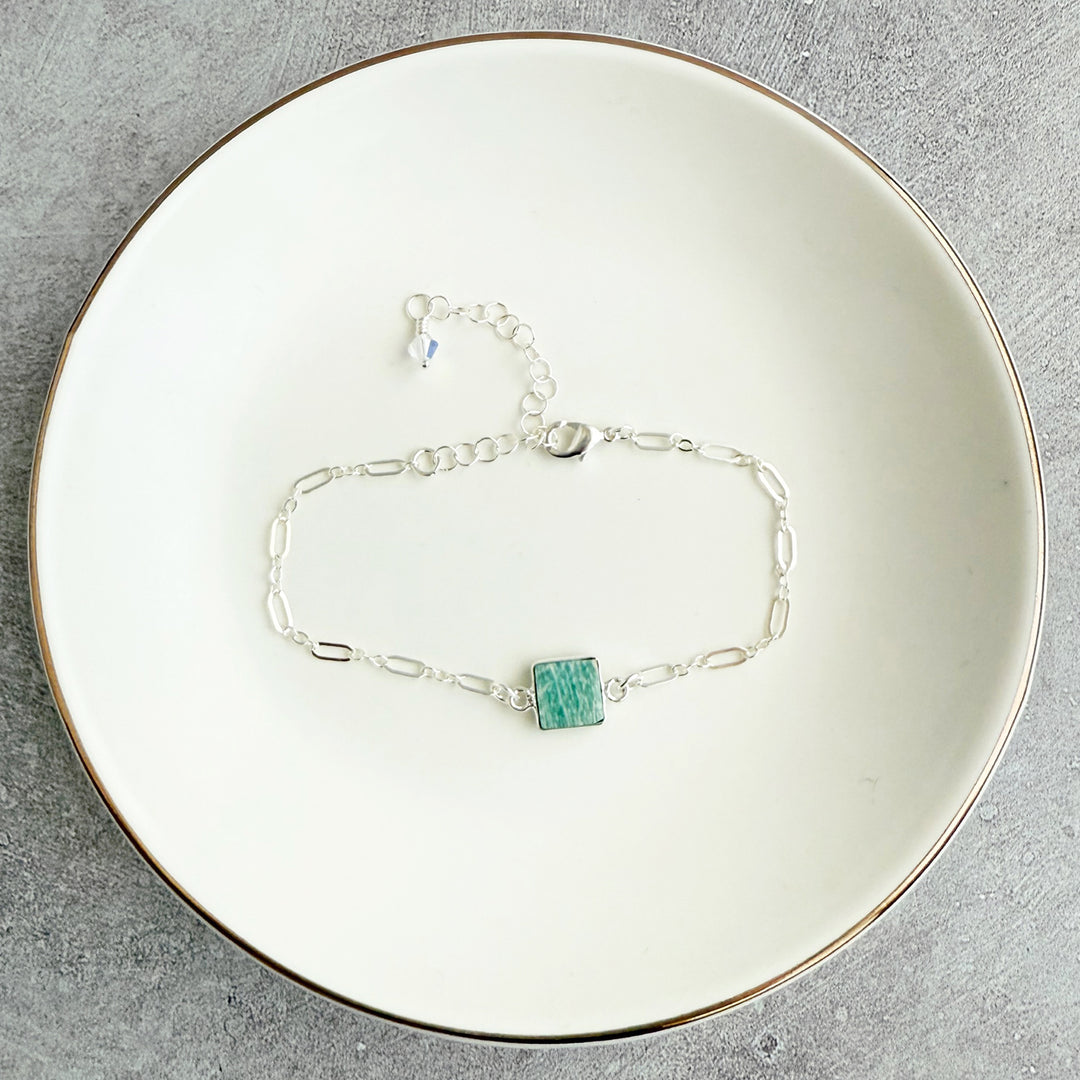 Amazonite Chain Bracelet in Sterling Silver