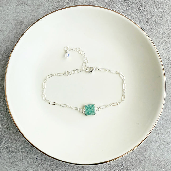 Amazonite Chain Bracelet in Sterling Silver