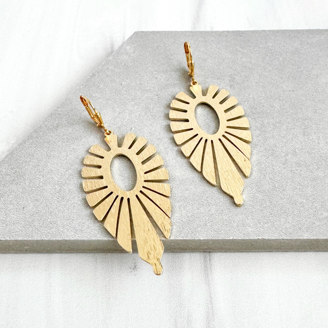 Starburst Statement Earrings in Brushed Gold