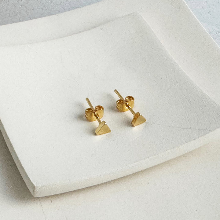 Triangle Stud Earrings in 18k Gold Plating