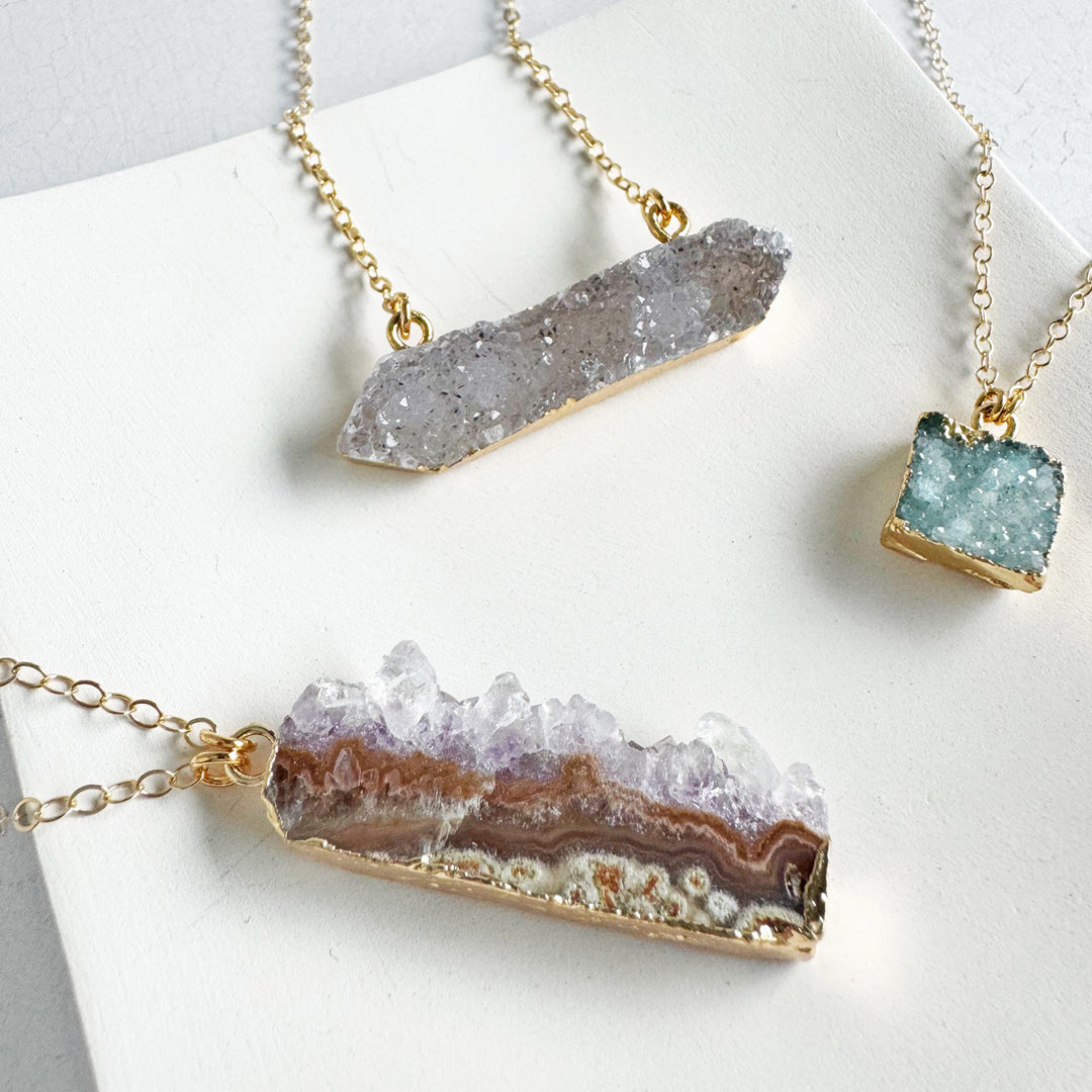 Raw Druzy Necklaces Bundle