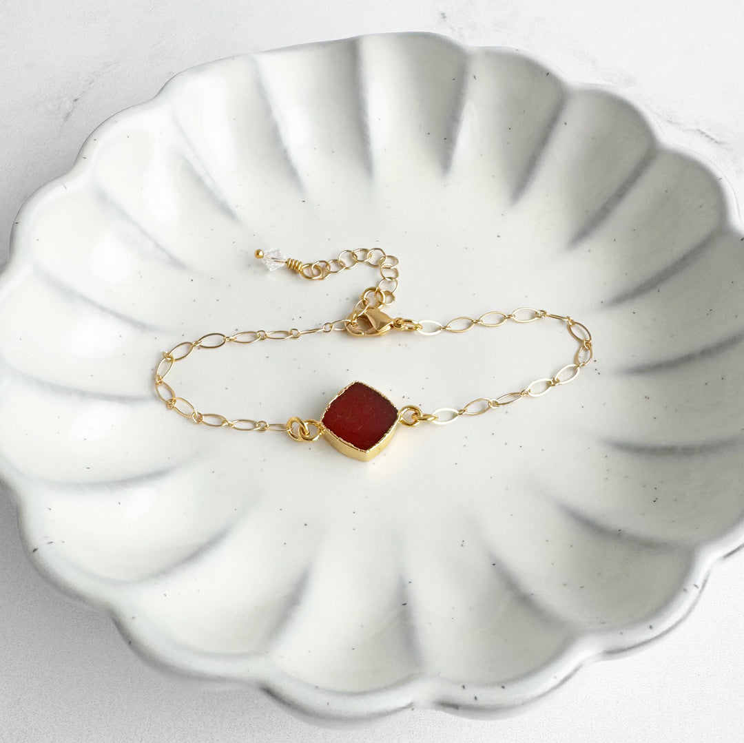 Carnelian Chain Bracelet in 14k Gold Filled