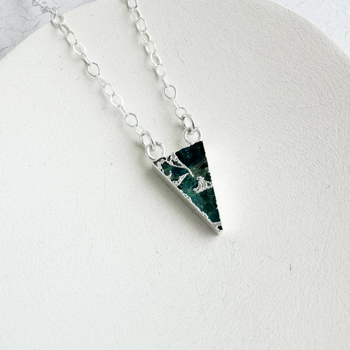 Apatite Mojave Triangle Necklace in Gold and Silver