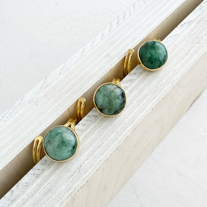 Emerald Wrap Ring in Gold and Silver