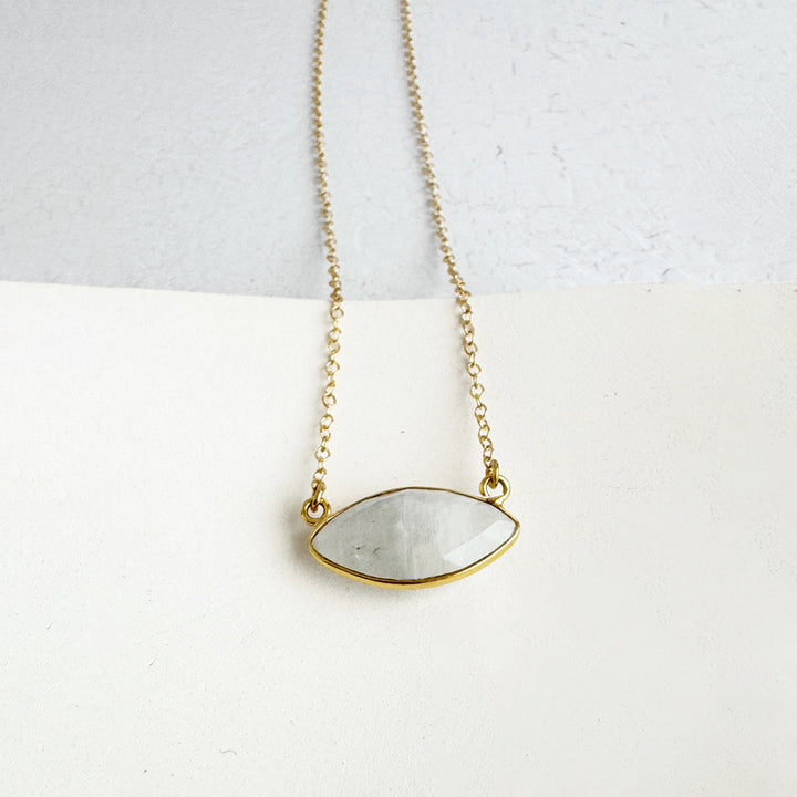 Faceted Moonstone Marquise Necklace in 14k Gold Filled