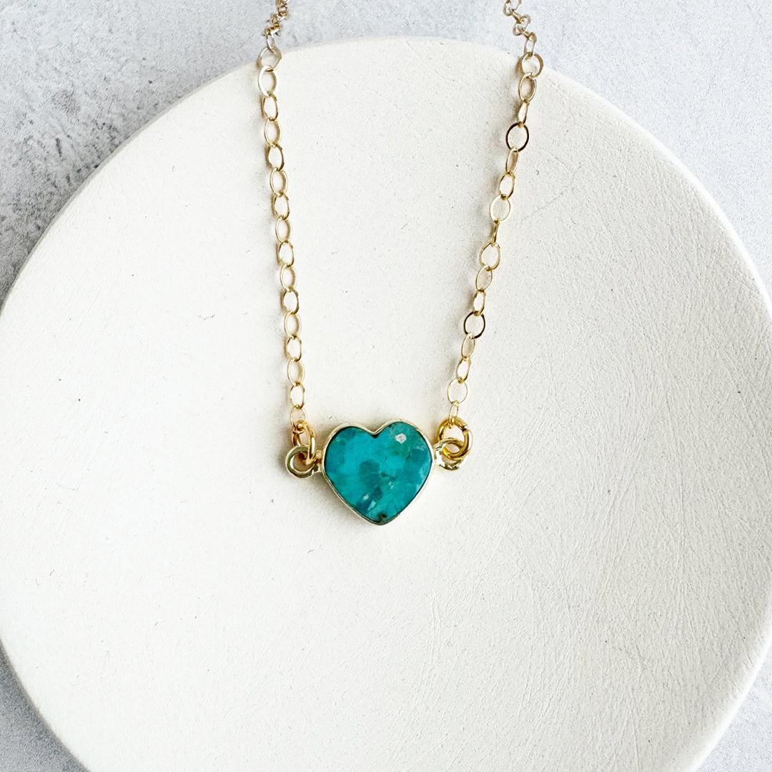Heart Gemstone Necklace in 14k Gold Filled