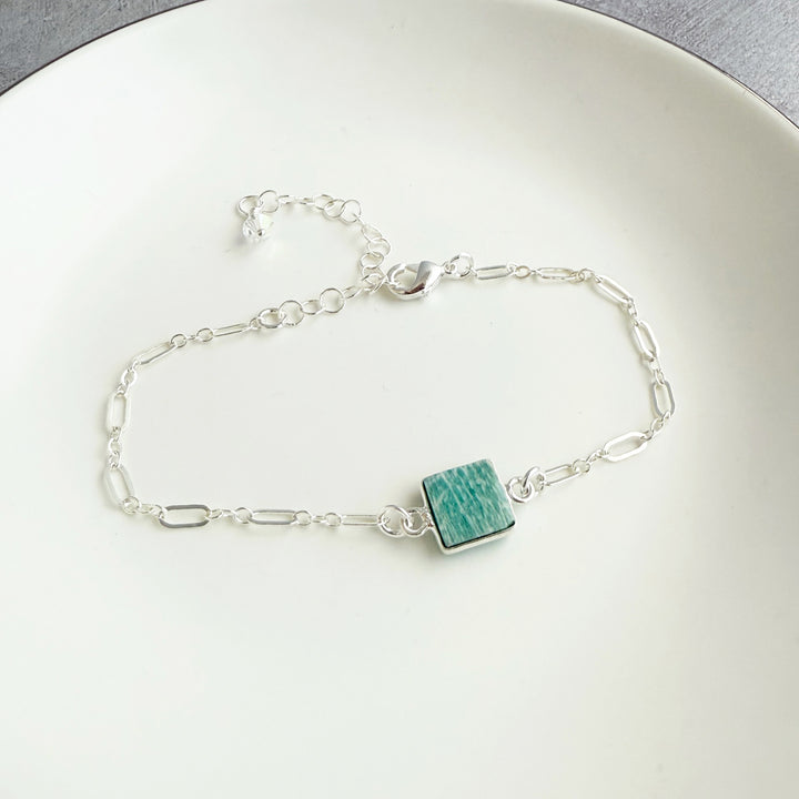 Amazonite Chain Bracelet in Sterling Silver