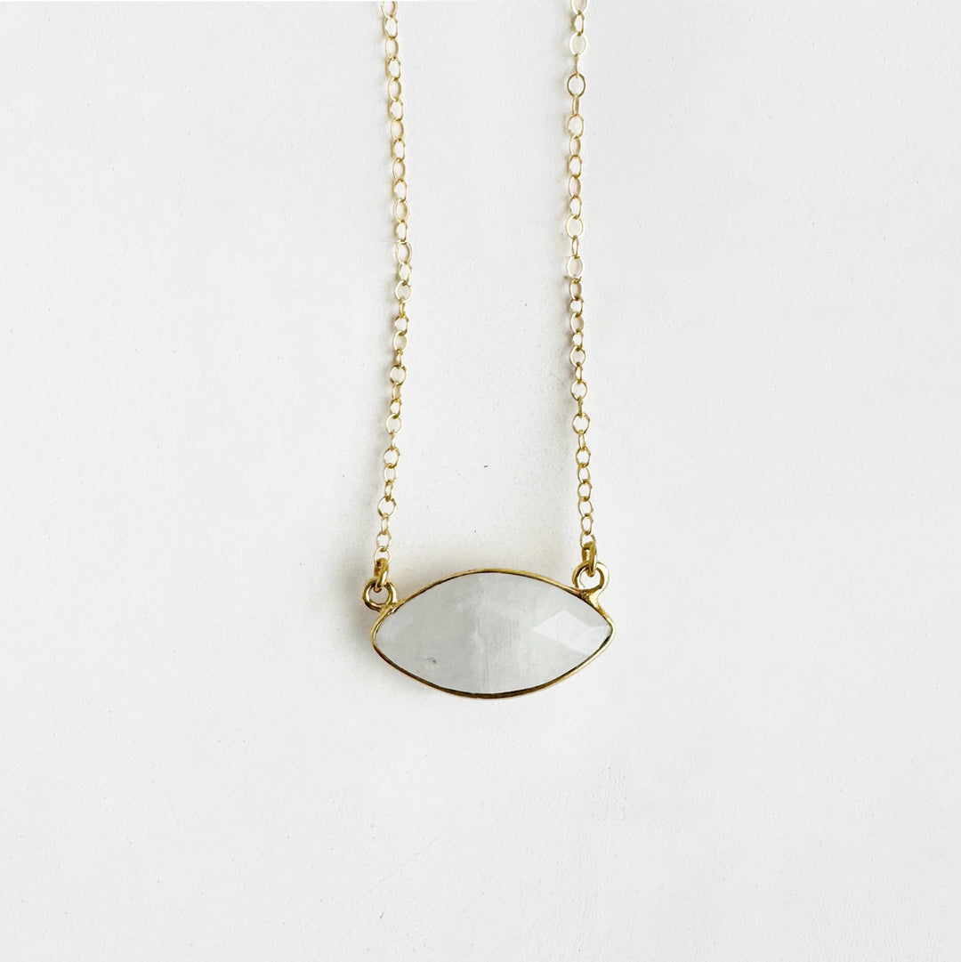 Faceted Moonstone Marquise Necklace in 14k Gold Filled