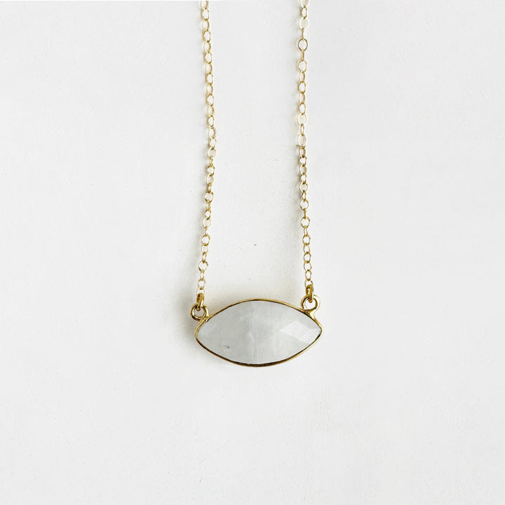 Faceted Moonstone Marquise Necklace in 14k Gold Filled