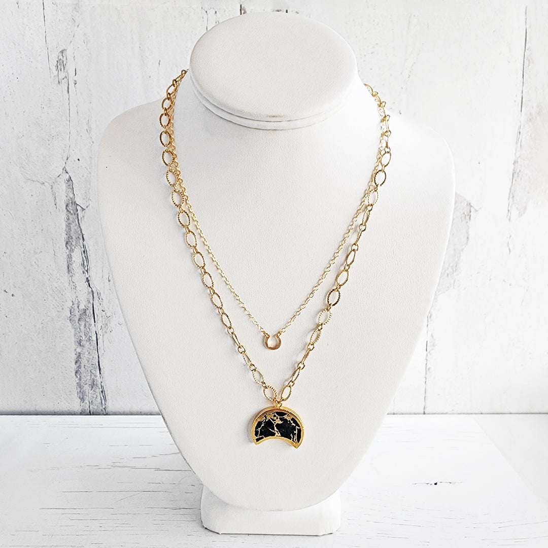 Tiny Horseshoe Charm Necklace in 14k Gold Filled