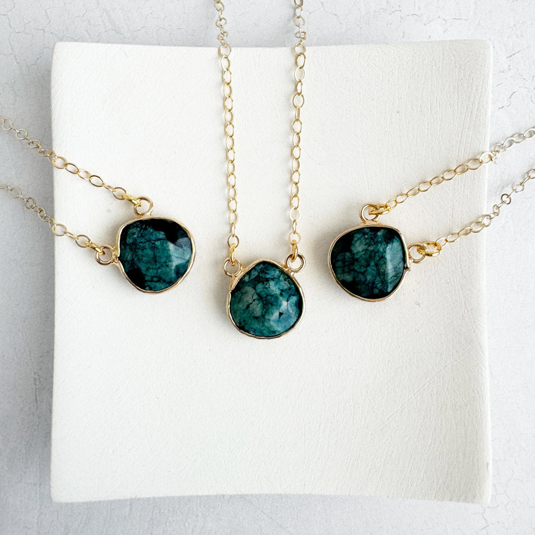 Faceted Jade Teardrop Necklace in 14k Gold Filled