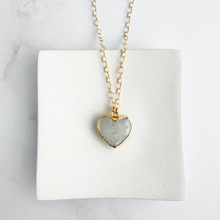 Dainty Heart Gemstone Necklace in Gold