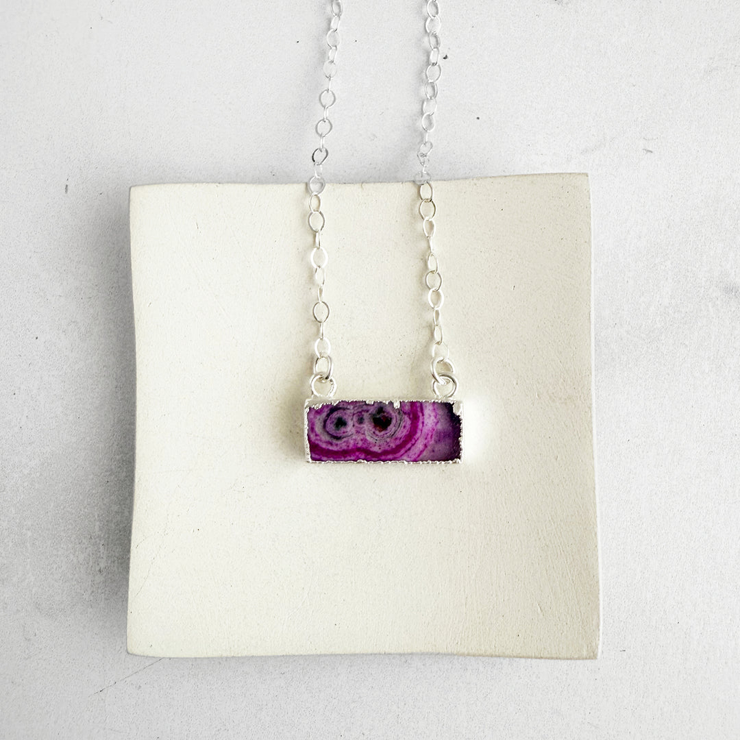 Pink Solar Quartz Bar Necklace
