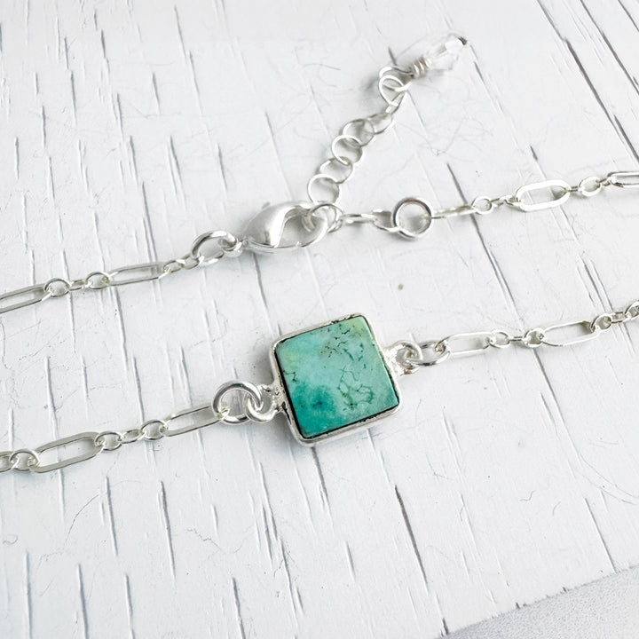 Tibetan Turquoise Chain Bracelet in Silver