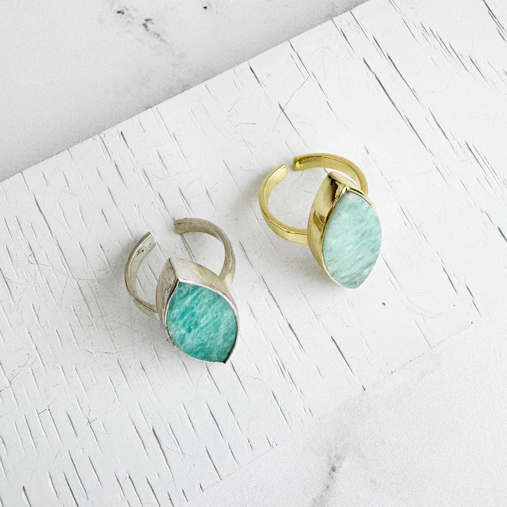 Marquise Statement Ring – Amazonite