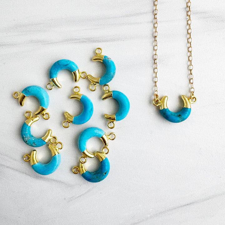 Small Turquoise Horn Necklace
