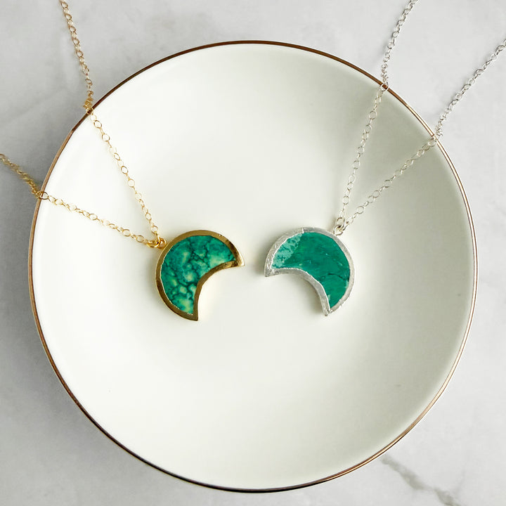Tibetan Turquoise Crescent Moon Statement Necklace