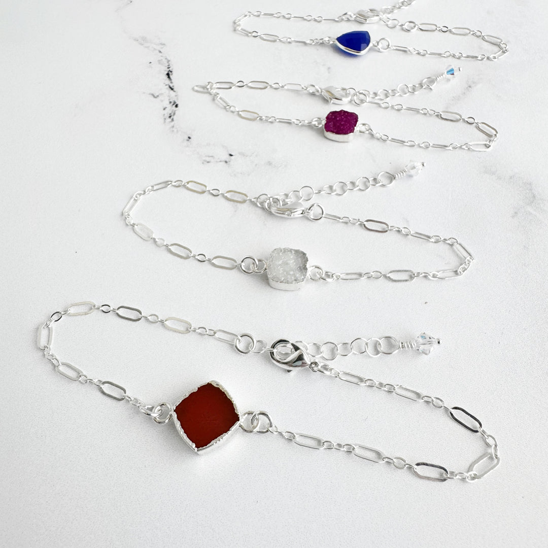 Gemstone Chain Bracelet in Sterling Silver