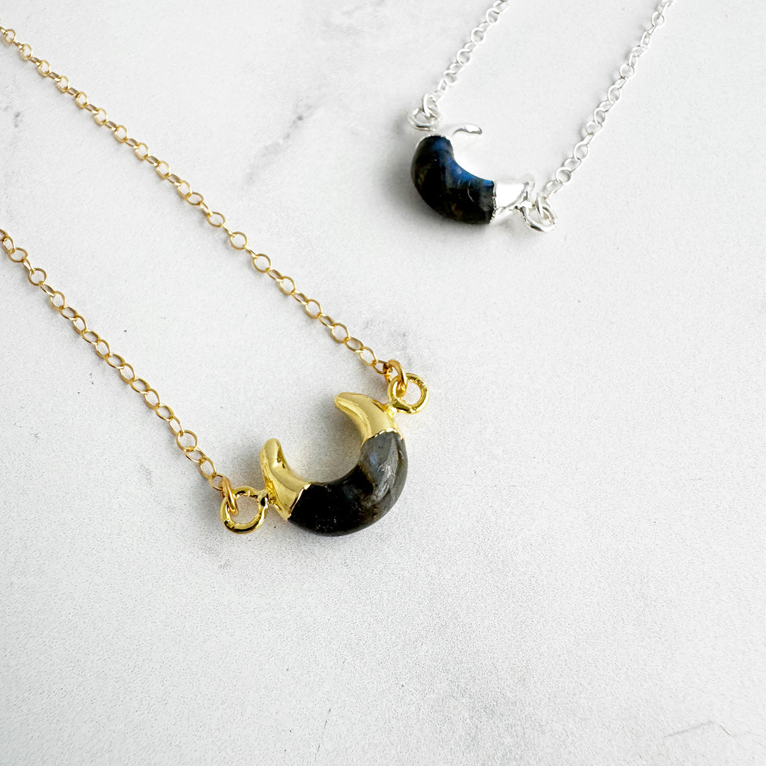 Small Labradorite Horn Necklace